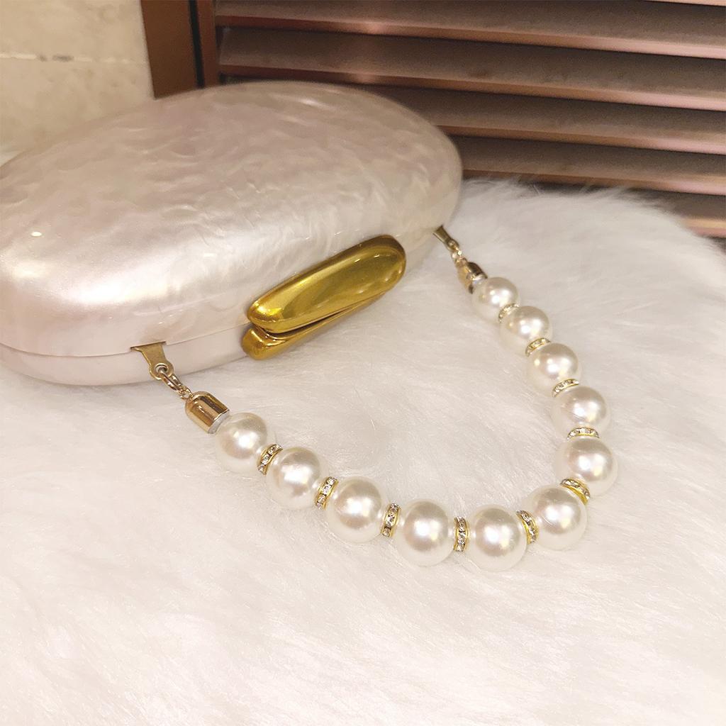 Женская сумка-клатч из акрила особой формы, премиум-сумка на запястье с жемчугом и сумкой на плечо