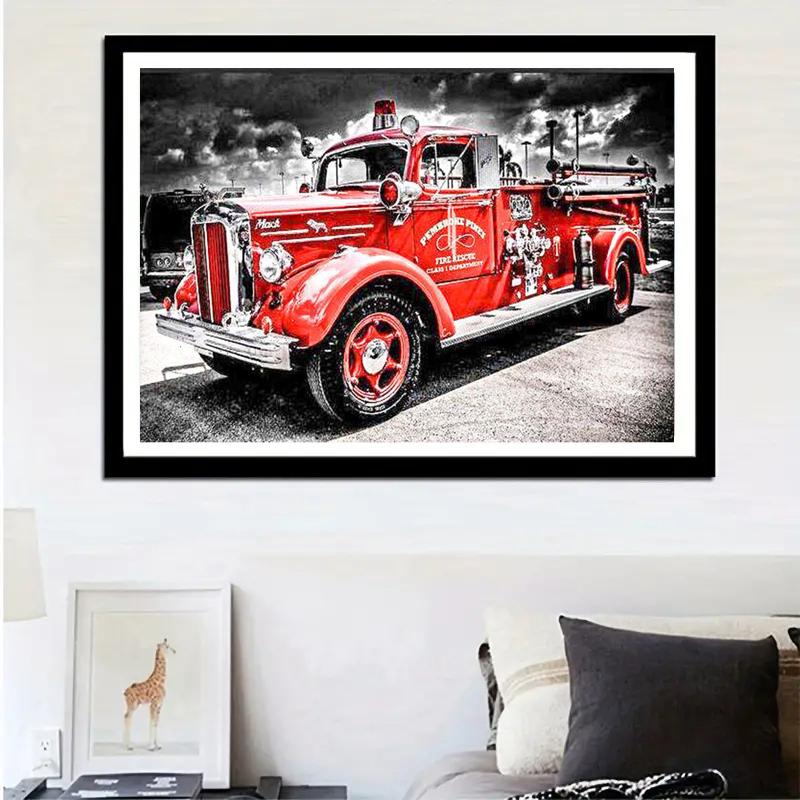 1 кусок 11,8x15,7 дюймов 5D DIY Алмазная картина, Красный автомобиль, Набор для вышивания, Вся вода Алмазная картина, Подарок для украшения дома ручной работы