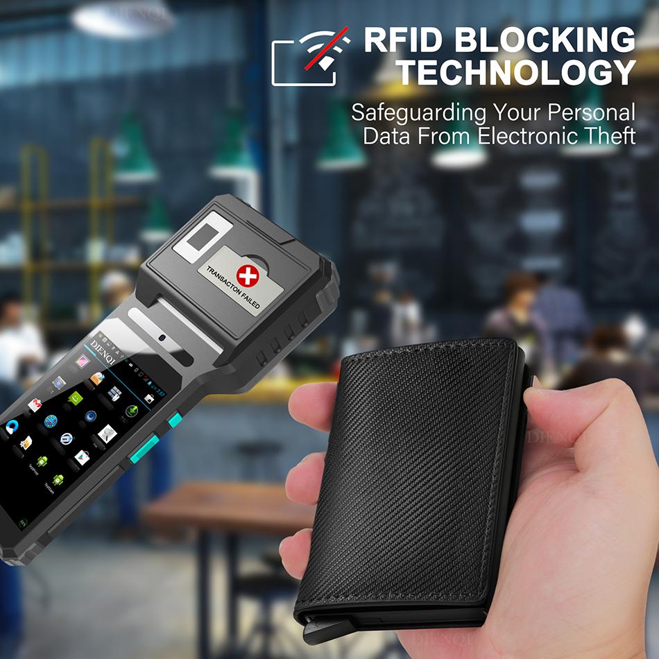 RFID Держатель для бизнес-кредитных карт Мужские кошельки Умный Тонкий Компактный Чехол-визитница Металл Углеродное волокно Минималистичный Кошелек Сумка