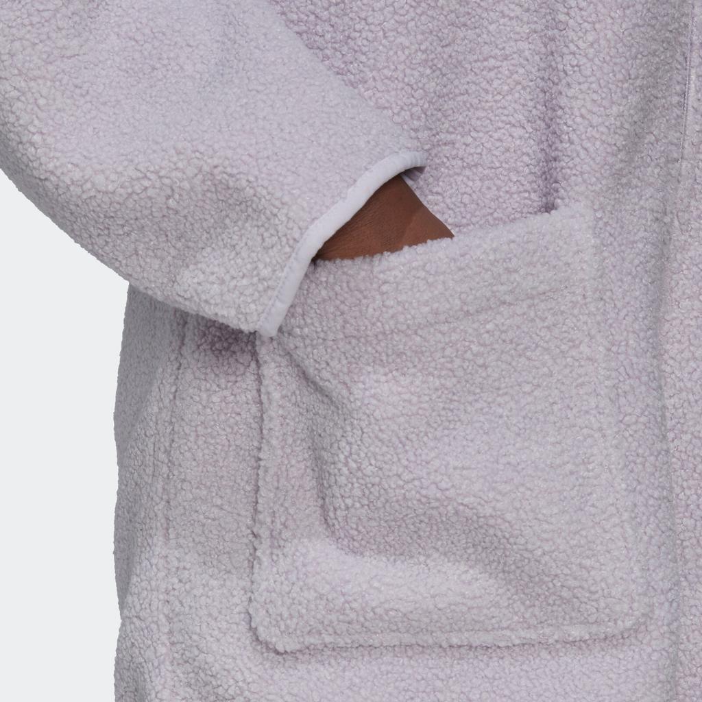 Adidas Новая толстовка с капюшоном на молнии во всю длину и однотонным логотипом, женская верхняя одежда фиолетового цвета HM2840