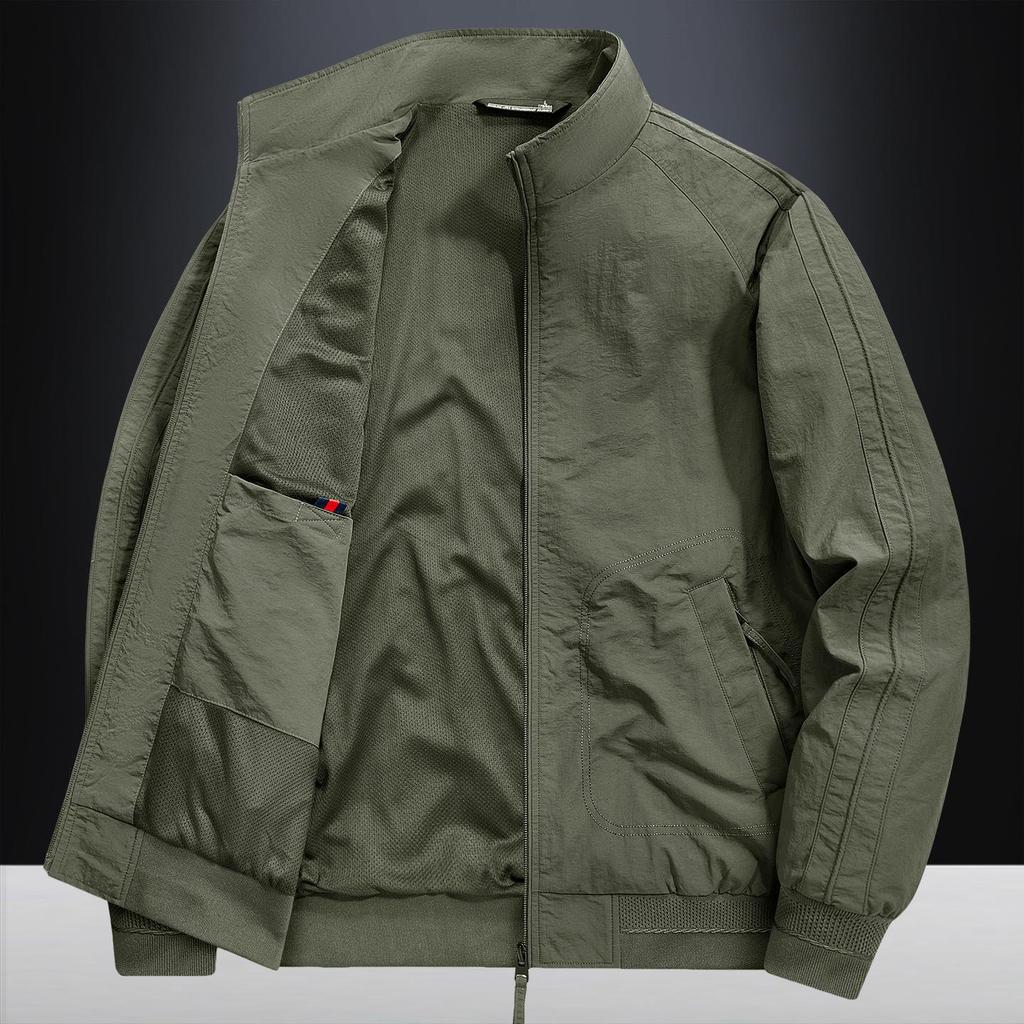 Мужская трансграничная ветрозащитная куртка в стиле business casual с воротником-стойкой, свободного кроя, для весны и осени