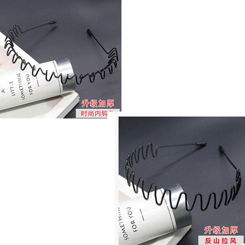 1-4set Metal Hair Band for Men Women Unisex Fashion Black Waved Hair Head Hoop Sports Headband Adult Hairband Hair Accessories