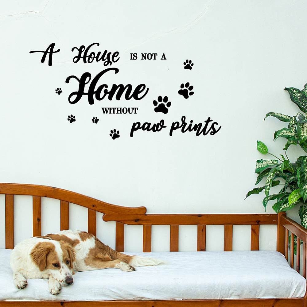 1sheet Translucent PVC Self Adhesive Wall Stickers Waterproof Building Decals for Home Living Room Bedroom Wall Decoration Paw Print 960x390mm