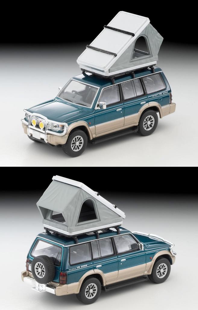 TOMYTEC Tomica Limited Vintage Neo 164 LV-N206c Mitsubishi Pajero Mid Roof Wide VR Автомобиль с дополнительными деталями GreenBeige 1991 модель с палаткой и