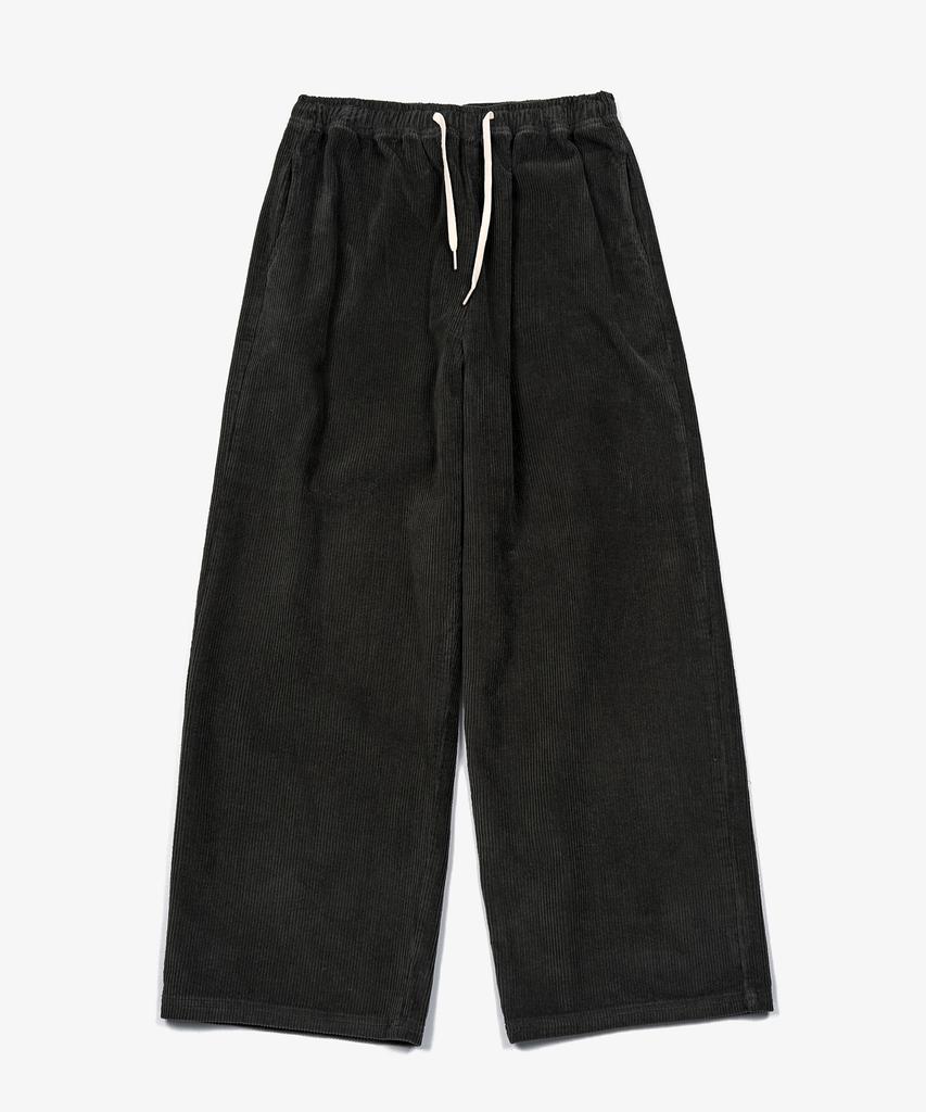 TOFFEE Corduroy Wide Elastic Pants (Black)