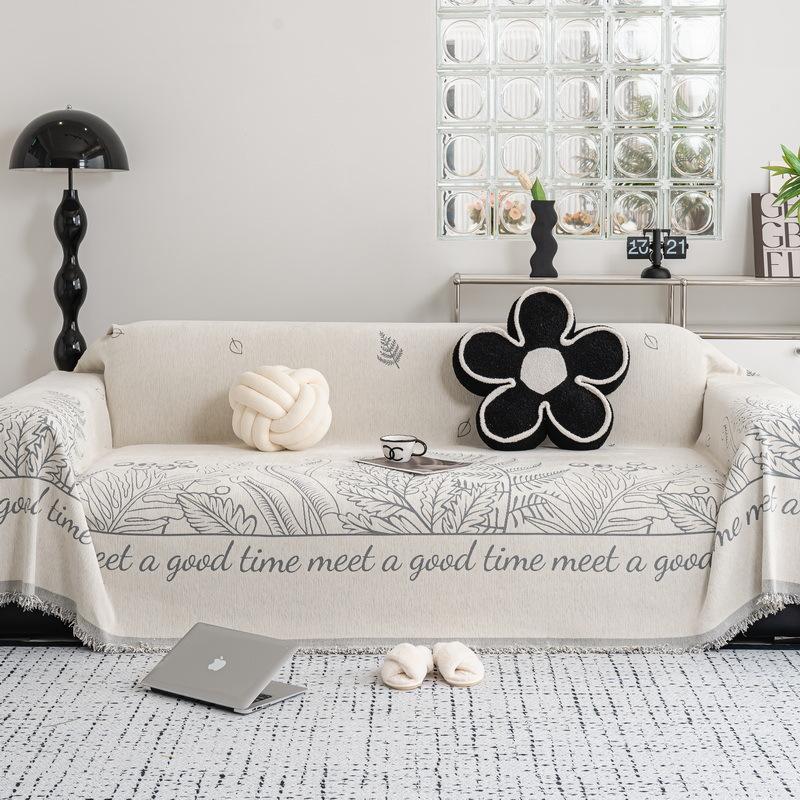 Французское синельное диванное полотенце для гостиной, украшение для дома, чехол для дивана, универсальное для всех сезонов, одеяло для дивана, чехол для дивана, край с кисточкой