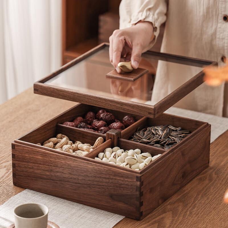 Тарелка для сухофруктов в новом китайском стиле Naijiang из грецкого ореха