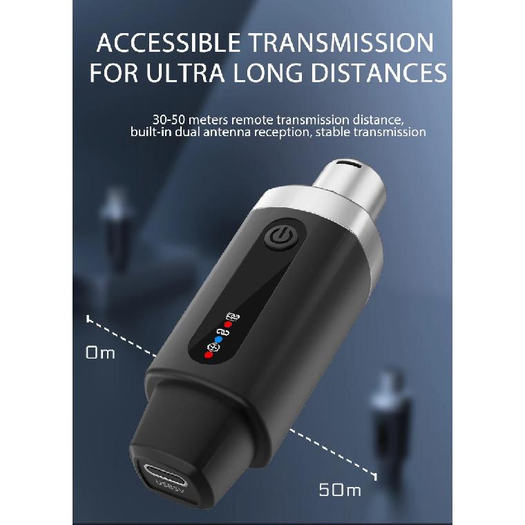 2.4g XLR Wireless Microphone System Transmitter and Receiver Suitable For Dynamic Microphones and 5V Condenser Microphones(M-04)