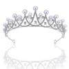 Korean Bridal Imitation Pearl Crown Wedding Tiara Wedding Dress Accessories Gold and Silver Headband Style Crown Hair Accessories