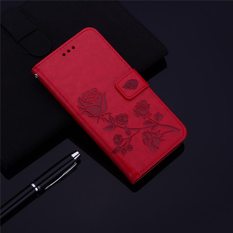 Кожаный чехол-кошелек с цветком розы для Huawei P30 P20 Pro Y5 Y6 Y7 Y9 P Smart Honor 20 10 Lite 8X 8A 9X
