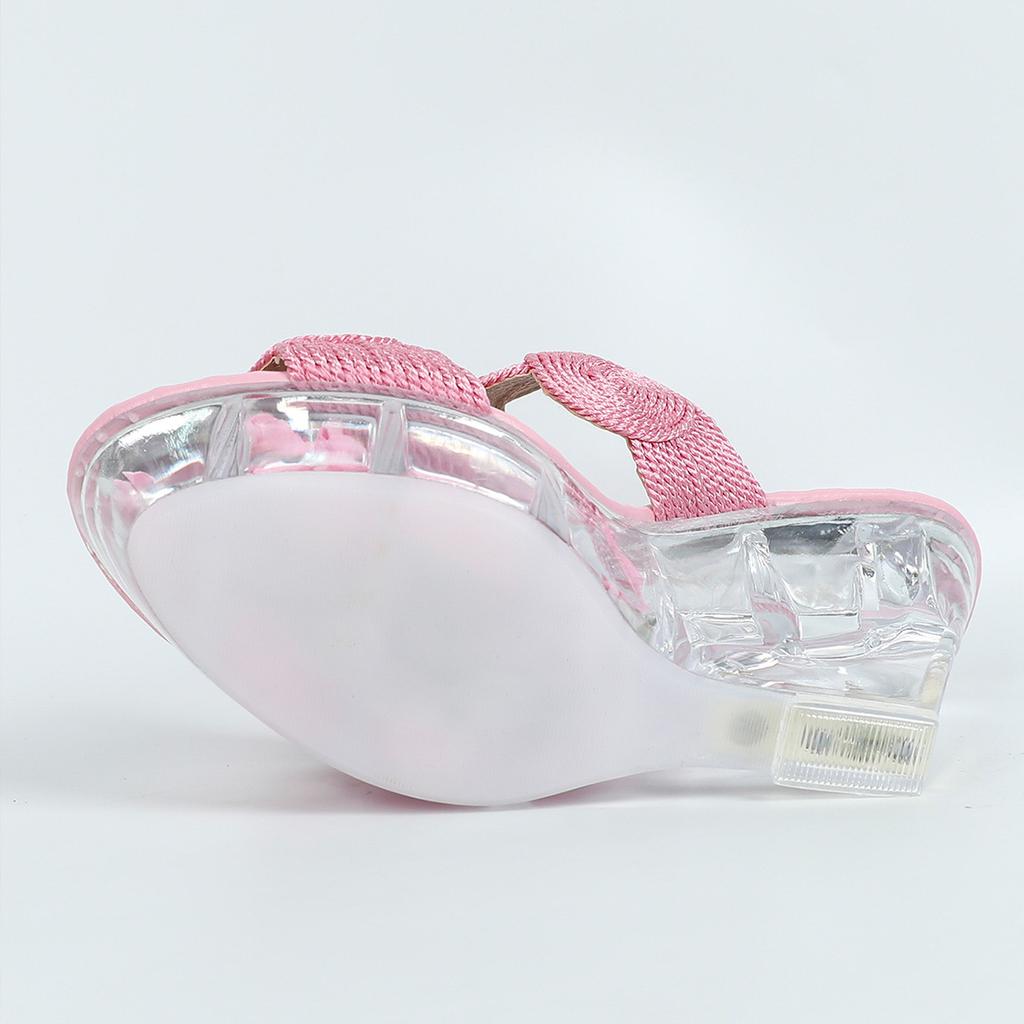 Женские босоножки на платформе, танкетка, каблук 11 см, модель автомобиля, подиум, туфли для танцев на пилоне, тапочки с кристаллической подошвой LFD-1101-B6