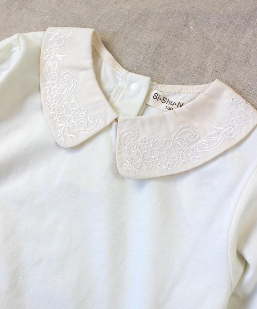 CSNN. Классическая длинная футболка с воротником-жабо 31331004 для девочек