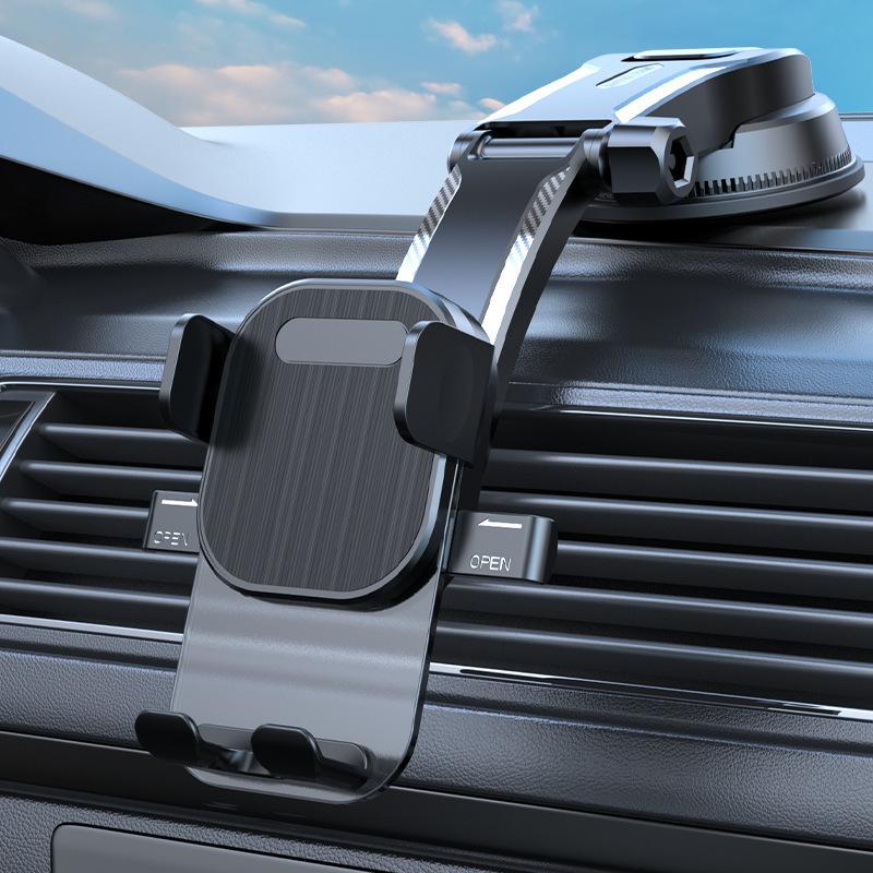 Автоматический держатель для телефона в машину с присоской на приборную панель и креплением в вентиляционное отверстие