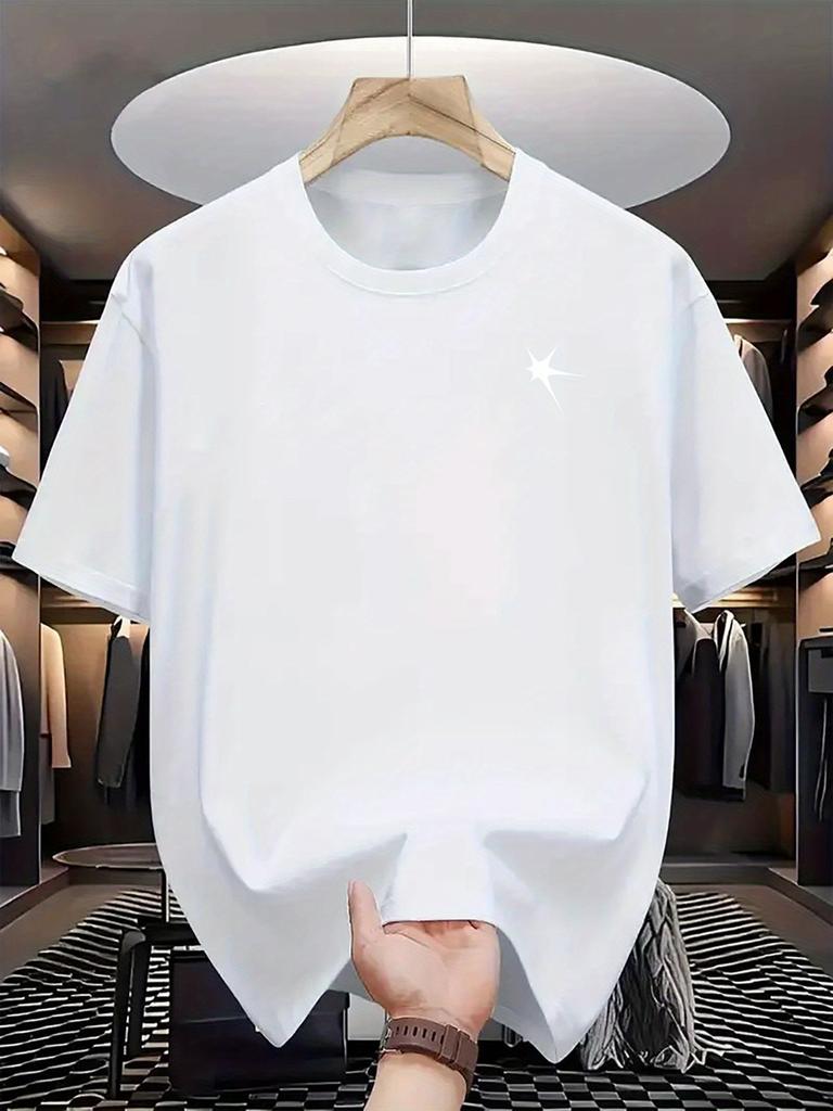 Мужская темно-синяя футболка с коротким рукавом - Обычная версия, с круглым вырезом, повседневный летний топ, можно стирать в машине, однотонная футболка