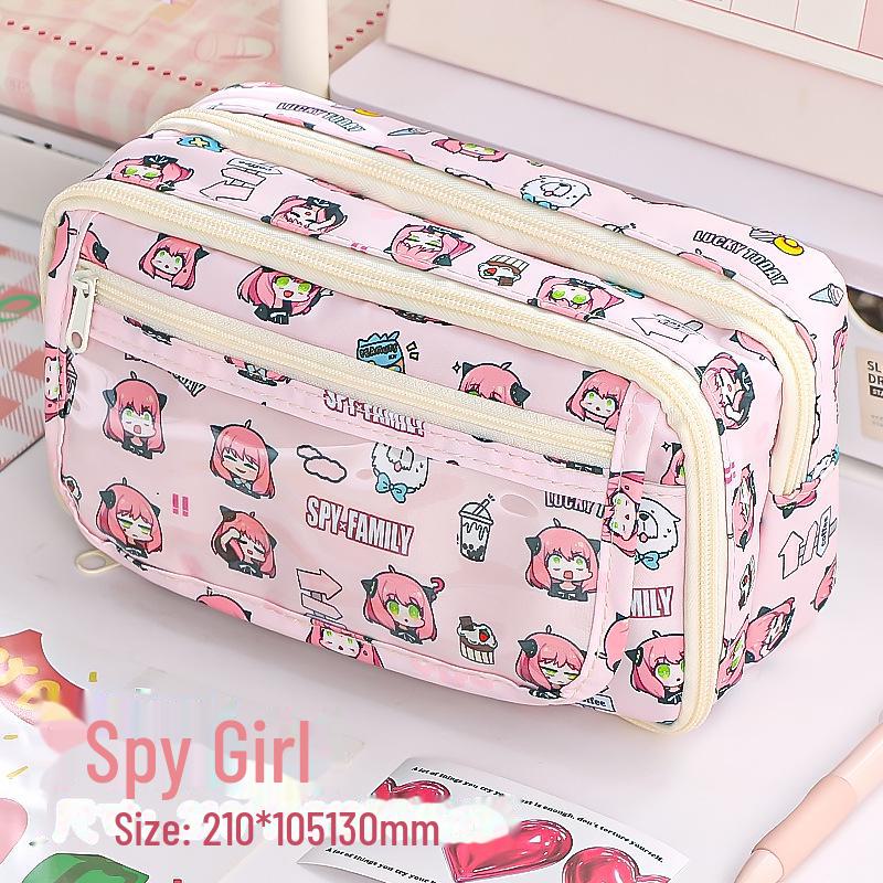 Пенал для девочек Capybara: Вместительный, стильный дизайн для учеников начальной и средней школы.