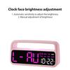 Mood Light Alarm Clock Large LED Table Clock with Handle Brightness Adjustment Time Date Week Display Desktop Clock Home Decor