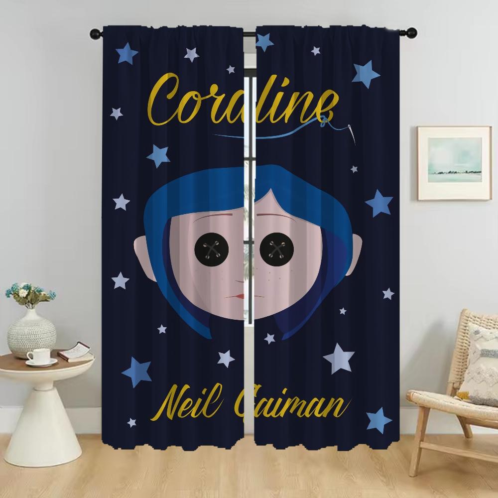 Шторы от комаров для камеры Coralines Window Curtain for Room 2 Panel Halloween Decoration Home Interior Curtains Shades