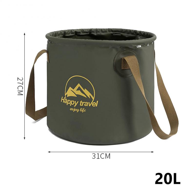 Portable Fishing Bucket Multipurpose Water Storage Bag Travel Camping Folding Bucket Multi-functional Folding