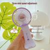 Portable Cartoon Fan: USB Rechargeable Silent Mini Fan with Phone Holder & Strong Wind Power