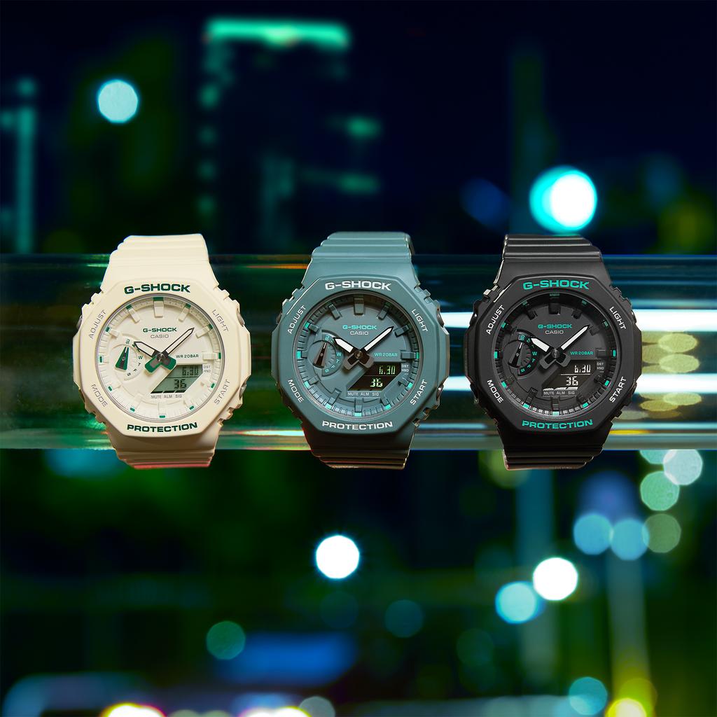 Casio Мужские кварцевые часы с аналоговым циферблатом, ударопрочные, водонепроницаемые 200 м, из смолы GMA-S2100GA-7A