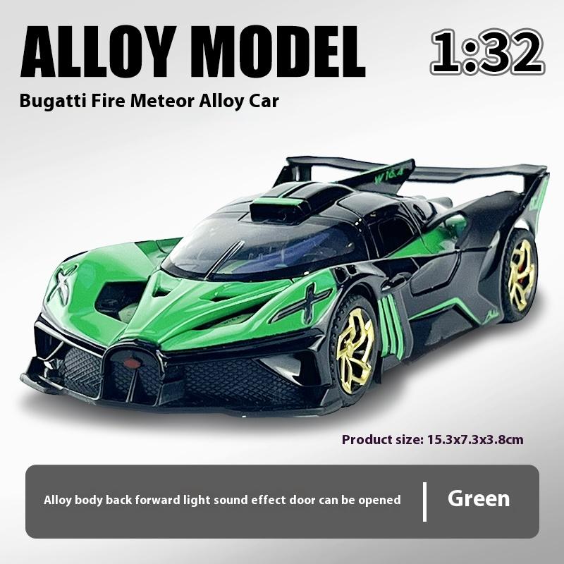 1:Масштаб 1:32 Bugatti Литой металлический автомобиль Модель Симуляция звука и света Гоночный спортивный автомобиль Детская игрушка Коллекция Украшение Подарок