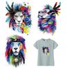 Color Lions Iron On Patch Man Woman Hoodies Heat Press Appliqued Clothes Stickers Diy Parches Ropa T-Shirt Diy Craft Supplies