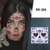 Cross-Border Halloween & Day of the Dead Face Tattoo Stickers - Floral Party Makeup Stickers