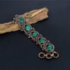 Изумрудный браслет, Браслет из натуральных камней ручной работы, Винтажное украшение, обернутое медной проволокой 999 пробы, для подарка на помолвку