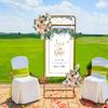 Elegant Gold Metal Wedding Arch Stand Decor,4.9 Ft Tall Geometric Welcome Sign Frame, Seating Chart Holder, Guest List Directory