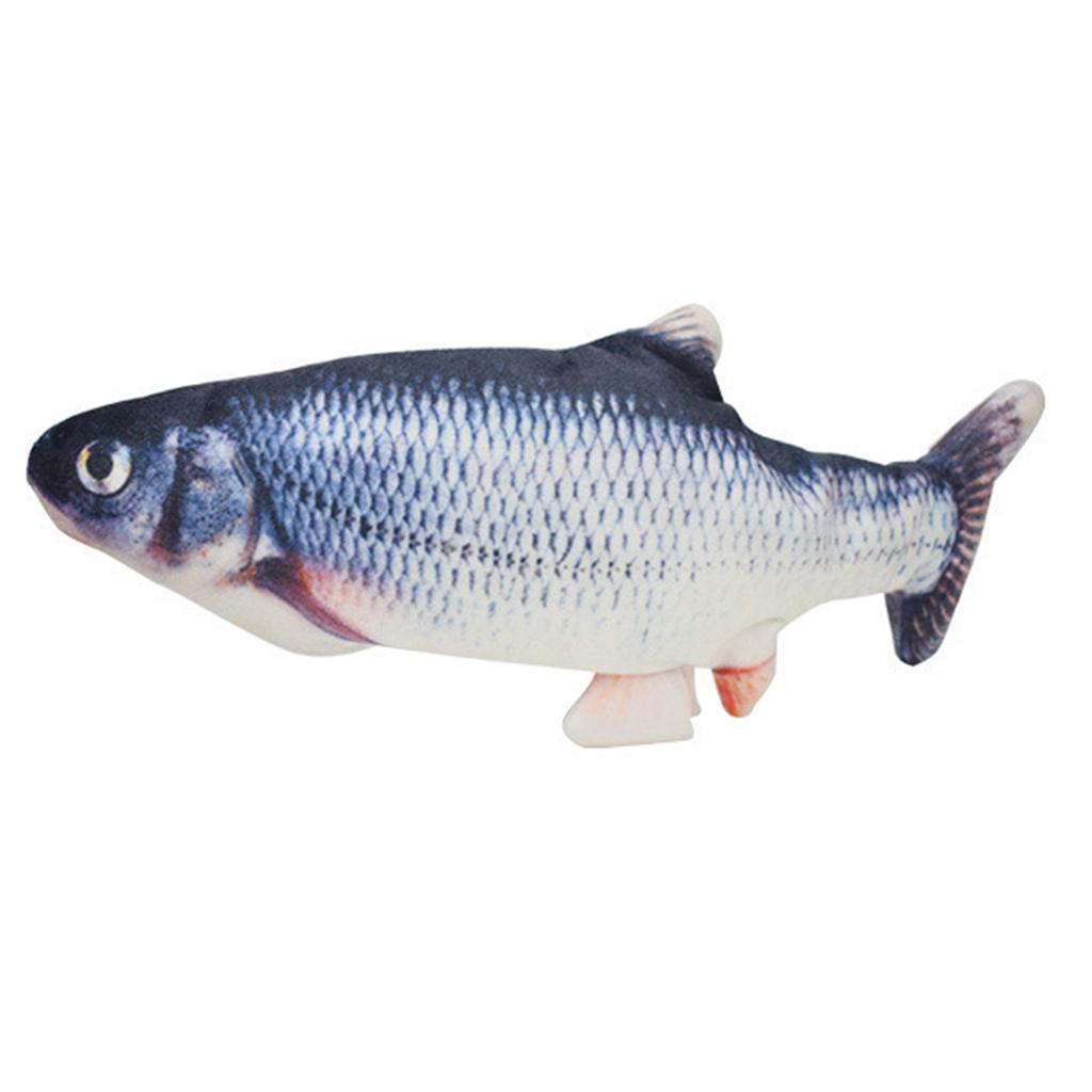 Электрическая движущаяся игрушка для кошек-рыб Реалистичная плюшевая игрушка для собак-рыб Мягкая интерактивная игрушка для кошек для домашних упражнений