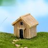 NEW 2 Pcs Resin Mini Wooden House Figurines Micro Landscape Dollhouse Ornaments Miniatures Art Craft Landscaping Home Decoration