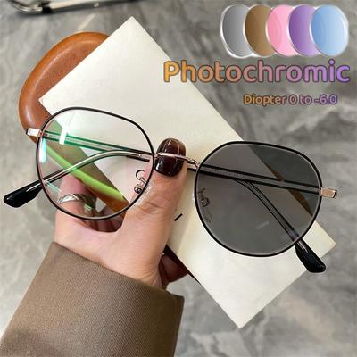 Модные интеллектуальные фотохромные солнцезащитные очки для женщин и мужчин, модные уличные очки с защитой от синего света, очки для близорукости, унисекс, классические УФ-оттенки