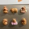 6 шт., Набор магнитов на холодильник с изображением животных из мультфильма «Капибара», милые забавные декоративные магниты на холодильник, декоративная белая доска