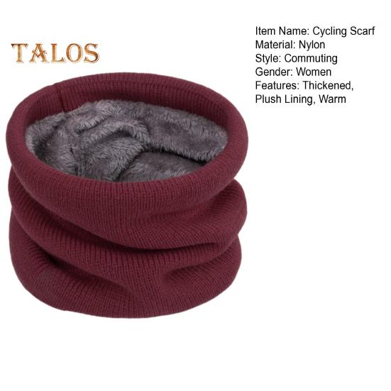 Зимний велосипедный шарф, двухслойный утеплитель для шеи, трикотажный, утолщенный, с флисовой подкладкой, эластичный, мягкий, круглый шарф, шейный платок