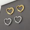Wild Temperament Girls Heart Buckle Simple Copper Fashion Jewelry Hoop Earrings Piercing Earrings