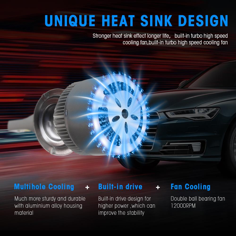 2 шт. C6 светодиодный H1 H3 H4 автомобильные фары H7 H8 H11 HB3 HB4 HIR2 20000LM 9005 9006 H27 880 881 9012 H16 Противотуманные фары 12 В лампы