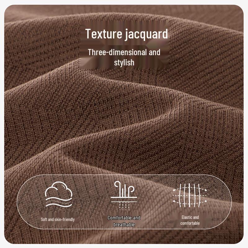 Qipai Men's Jacquard Texture Pullover Sweatshirt