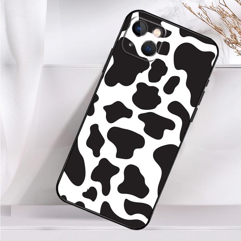 Белый Черный Коровья Шкура Ударопрочный Чехол Для iPhone 17 15 16 Pro Max 11 14 Plus 12 13 Mini 16e 17 Air Чехол Для Телефона