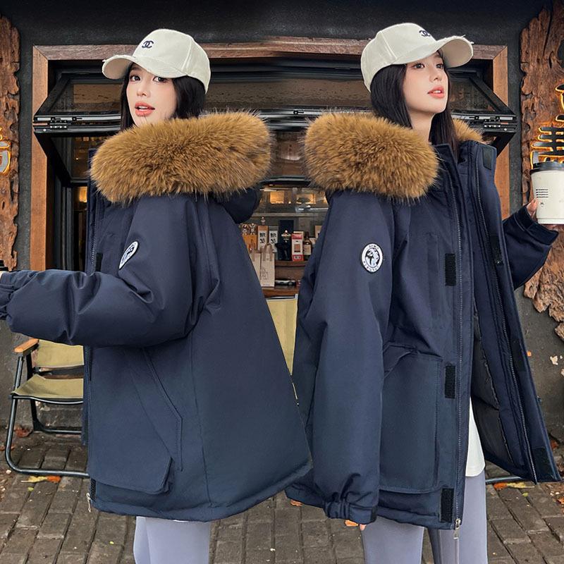 Down cotton-padded clothes women's loose tooling pie overcomes cotton-padded clothes winter clothes new thickened cotton-padded jackets student ja