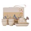 Beige Ru Kiln Kung Fu Tea Set Dry Brewing Tea Tray One Pot Four Cups Household High-grade Anti-scalding Brewing Tea Pot Small Set