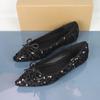 Fashion New 2025 Luxury Shiny Sequins Women's Shoes Elegant Pointed Toe Shallow Soft Sole Date Female Autumn Spring Flats Plus Size