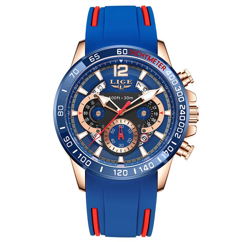 FOXBOX Military Watch Waterproof Luminous Soft Silicone Mens Quartz Wristwatches Fashion Chronograph Calendar Sport Man Watch