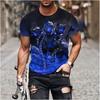 Tiger Fighting Animal Beast Fierce Lion/leopard Print 3D T-shirt Men's Short Sleeve Tops Oversized Tees Shirt Men Design Clothes