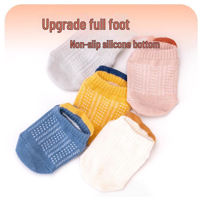 Нескользящие хлопковые носки для малышей, мальчиков и девочек - весна и осень
