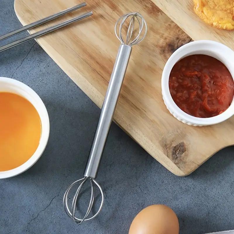 Stainless Steel Miso Mixing Spoon Double Head Measuring Mixer Egg Liquid Sauce Whisk
