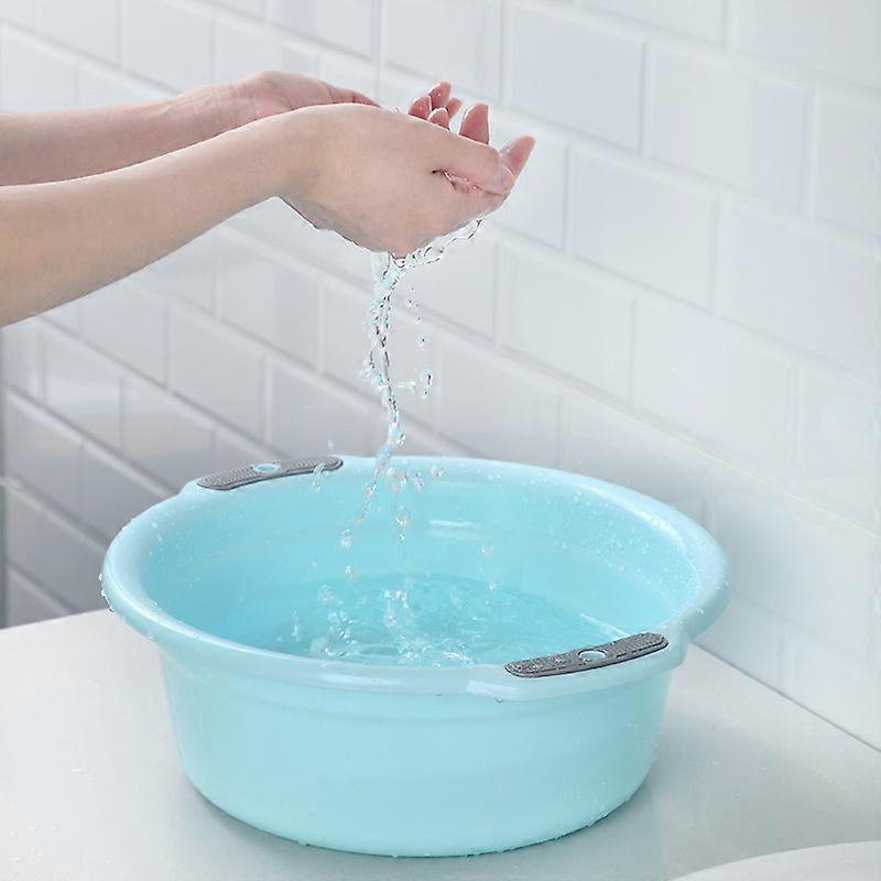 Dww-Blue 26 * 37.5 * 13 cm Thickened Water Basin Plastic Basin Large Binaural Household Baby Adult Laundry Basin Foot Bath Small Basin