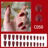 24 Pieces Solid Color Simple Nail Art, Advanced Sense Unloading White 24 Pieces Nude Black White Red Wearing Nail
