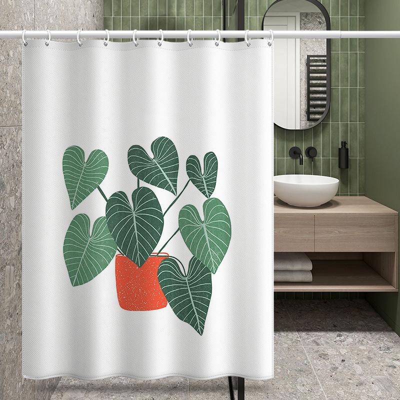 Bathroom Thickened Waterproof Curtain Mildew Proof Shower Curtain Shower Partition Curtain Shower Curtain Bathroom Curtain Free Perforation