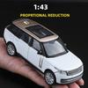 Сплав 1/43 Симуляция Land Rover Range Rover SV2022 Внедорожник Модель Машины Дети Инерционный Мальчик Машина Подарок Домашний Декор Миниатюра