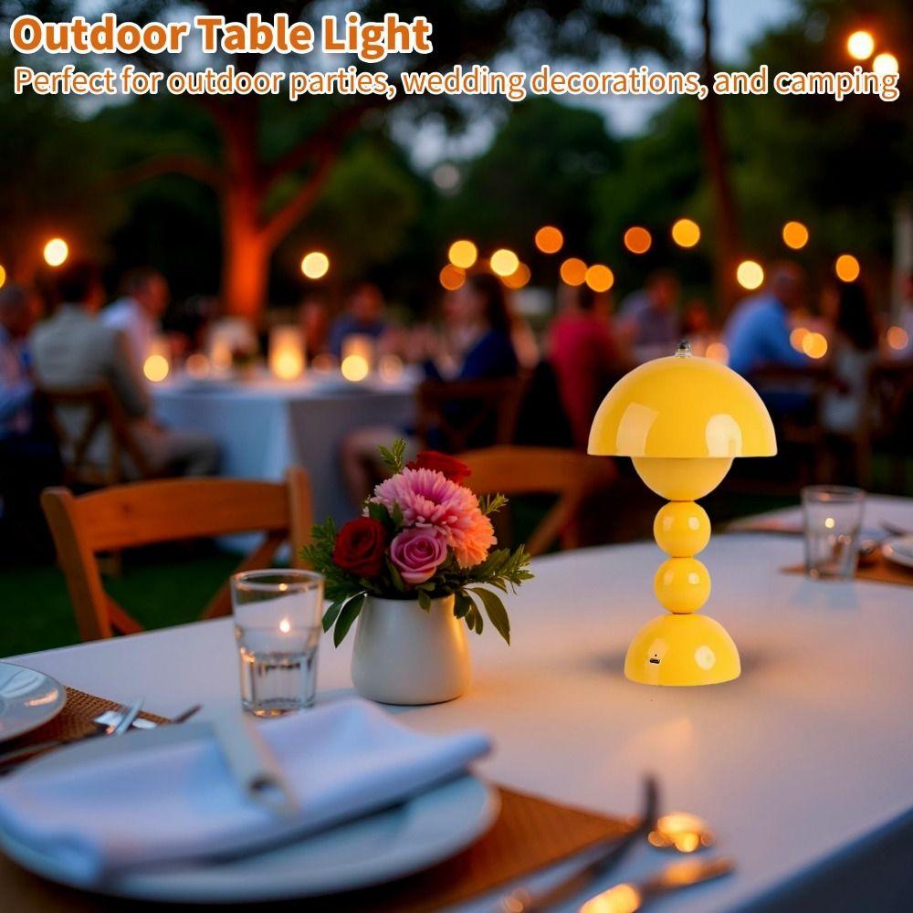 Tri Color Dimming Table Lamp Mushroom Flower Bud Night Light Creative Decor Light  Restaurants